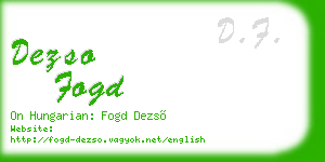 dezso fogd business card