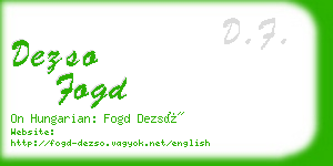 dezso fogd business card